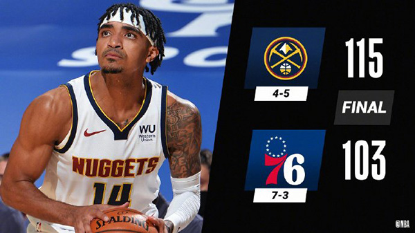 01月10日 NBA常规赛 掘金vs76人 全场录像