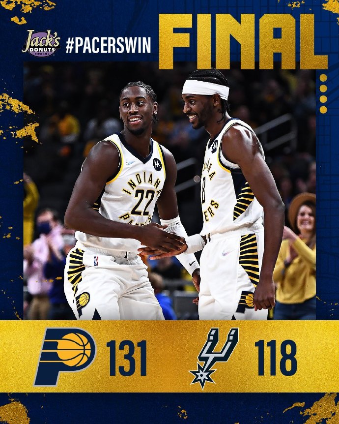 11月02日 NBA常规赛 马刺vs步行者 全场录像