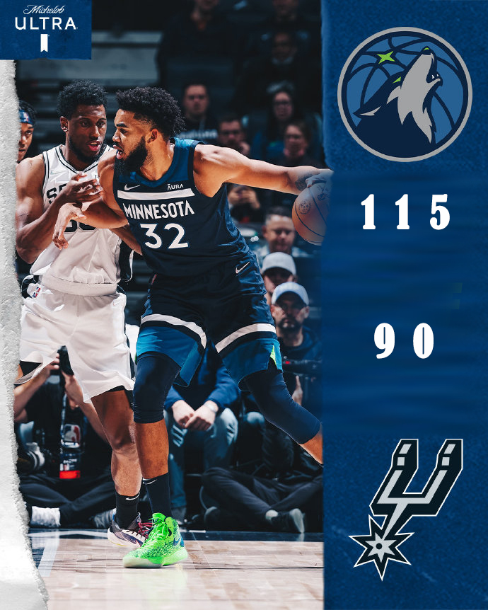 11月19日 NBA常规赛 马刺vs森林狼 全场录像