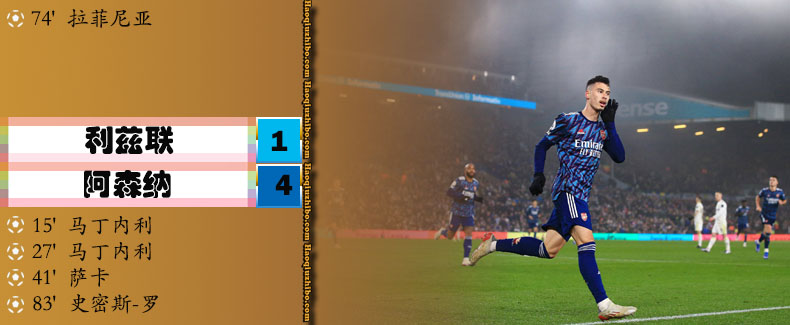 12月19日 英超第18轮 利兹联vs阿森纳 全场录像