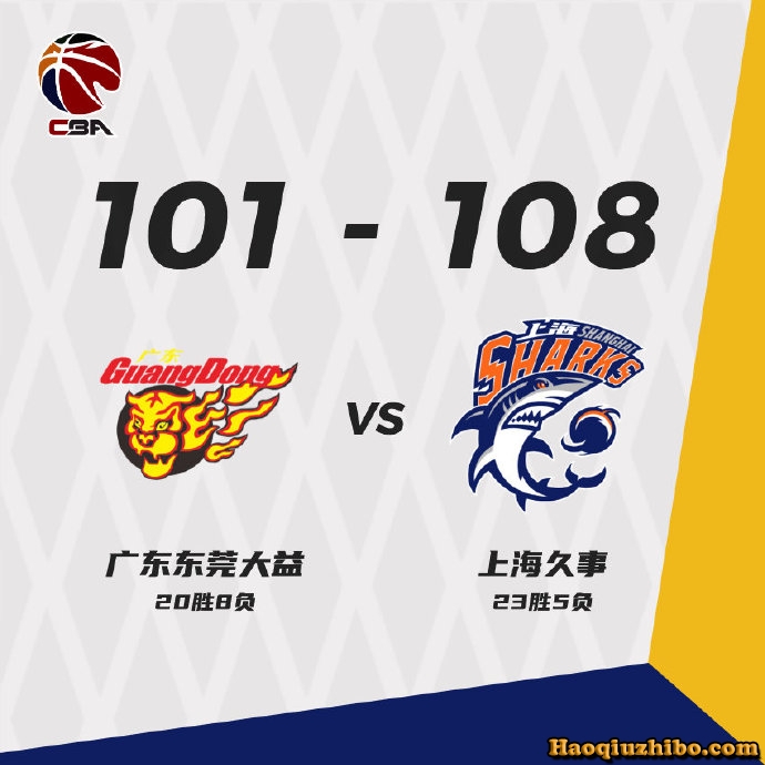01月28日CBA常规赛 广东vs上海 全场录像
