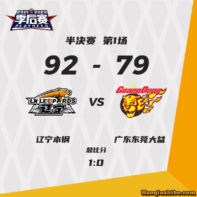04月12日 CBA季后赛半决赛G1 辽宁vs广东 全场录像