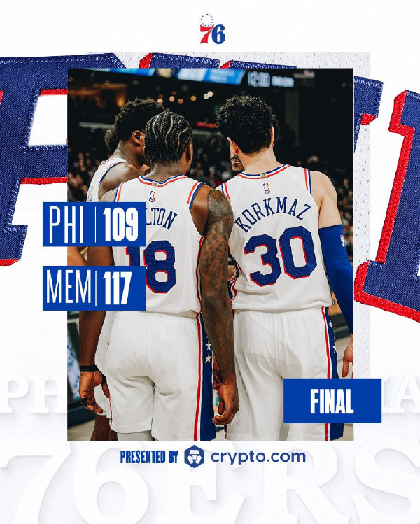 12月03日 NBA常规赛 76人vs灰熊 全场录像