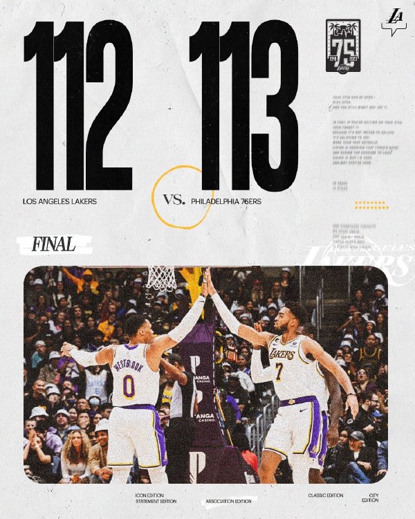 01月16日 NBA常规赛 76人vs湖人 全场录像