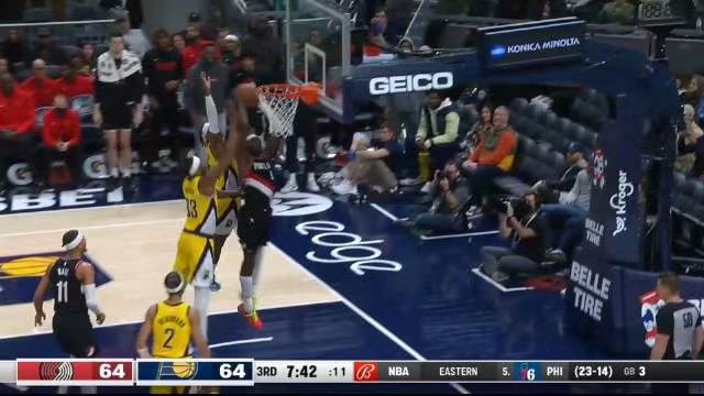 2023.1.7NBA录像回放高清 开拓者vs步行者